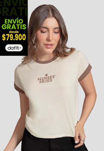 Camiseta Mujer Crema Mp 110988 MP