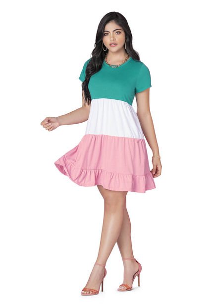 Vestido Corto Mujer Multicolor Mp 88338