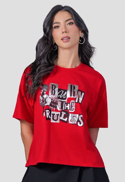 Camiseta Mujer Rojo Mp 110261