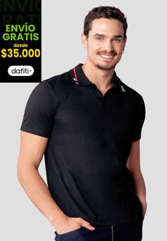 Polo Hombre Negro Mp 113441 MP