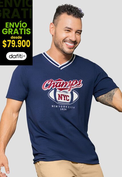 Camiseta Hombre Azul Profundo Mp 110975