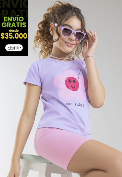 Camiseta Infantil Violeta Mp 1889