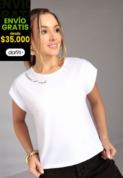 Camiseta Mujer Blanco Mp 113325