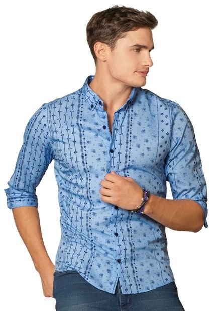 Camisa Hombre Azul Mp 96021