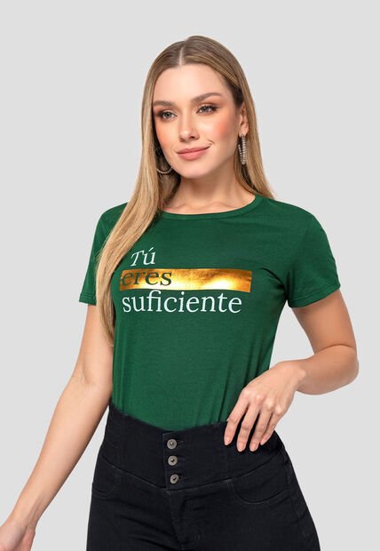 Camiseta Mujer Verde Pino Mp 111096