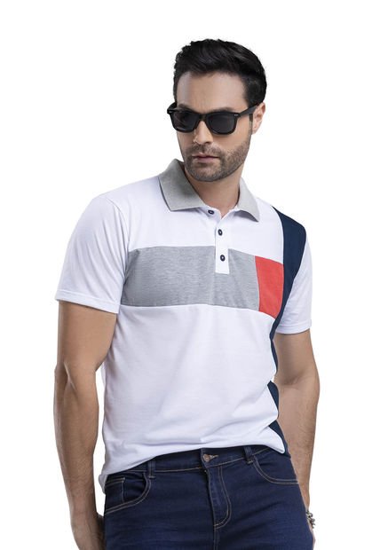 Polo Hombre Blanco Mp 6444