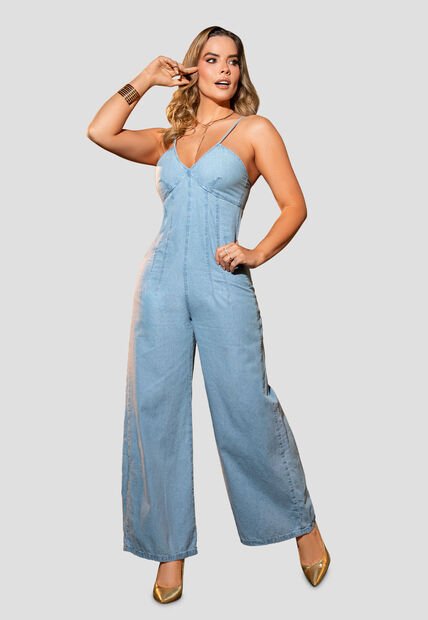 Enterizo Largo Mujer Azul Claro Mp 105871