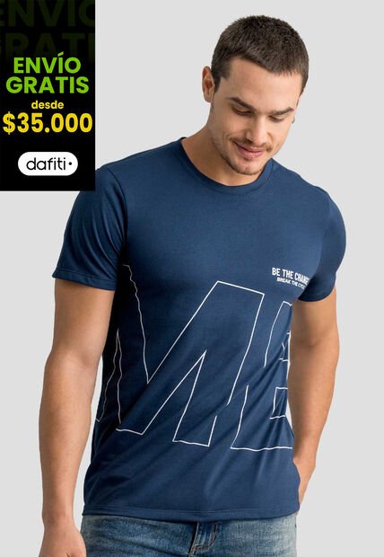 Camiseta Hombre Azul Profundo Mp 113049