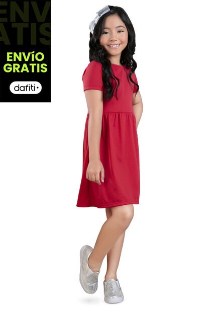 Vestido Paq X2 Infantil Rojo Mp 34557