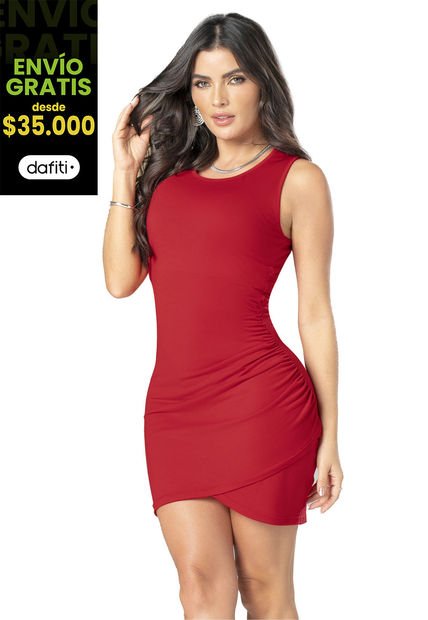Vestido Corto Mujer Rojo Mp 3403