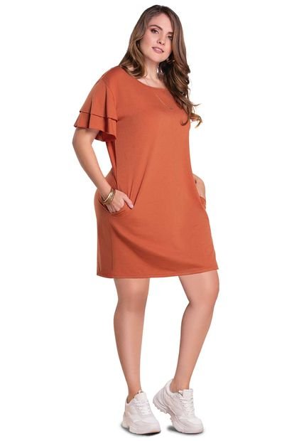 Vestido Corto Mujer Naranja Mp 75802