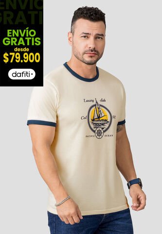Camiseta Hombre Crema Mp 110525 MP