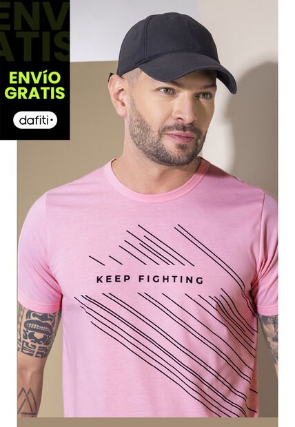 Camiseta Hombre Rosado Mp 2114
