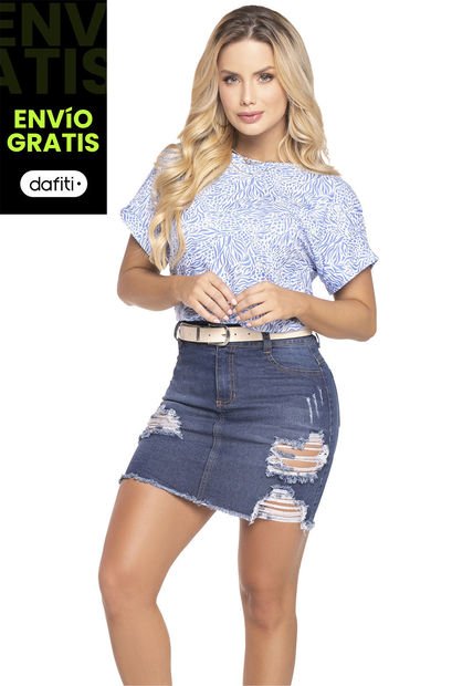 Falda Corta Mujer Azul Mp 89024