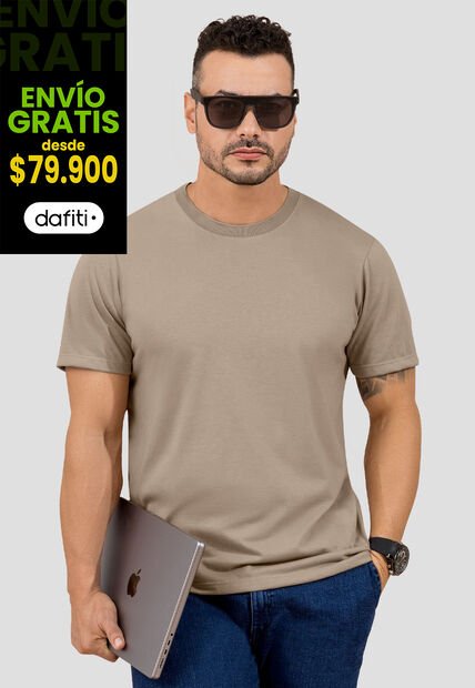 Camiseta Hombre Café Pardo Mp 110530