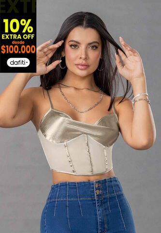 Crop Top Mujer Plateado Mp 100108 MP