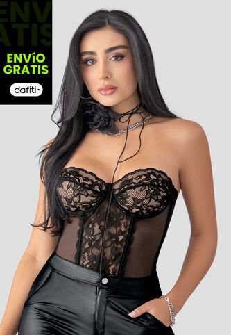 Corset Mujer Negro Mp 110587 MP