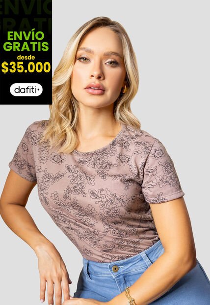 Camiseta Mujer Estampado Mp 112391