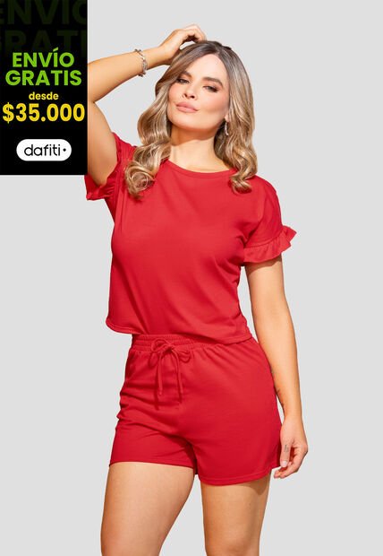 Conjunto Mujer Rojo Mp 110194