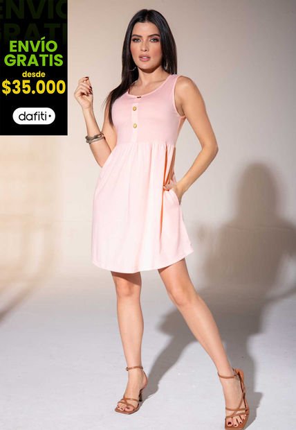 Vestido Corto Mujer Palo De Rosa Mp 1833