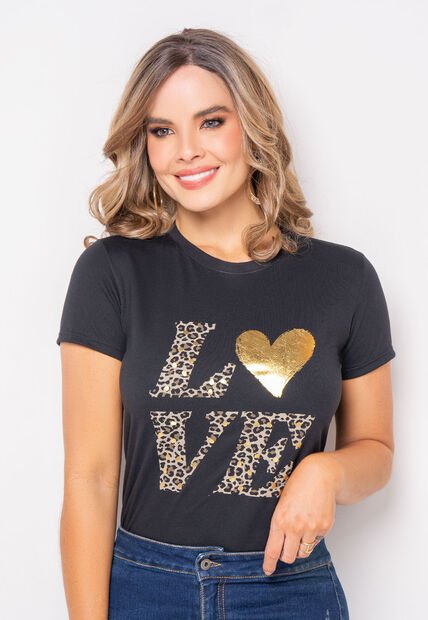 Camiseta Mujer Negro Mp 108348
