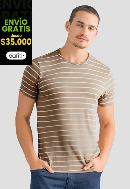 Camiseta Hombre Café Pardo Mp 112555