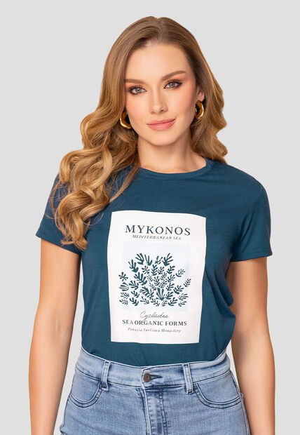 Camiseta Mujer Azul Profundo Mp 108317