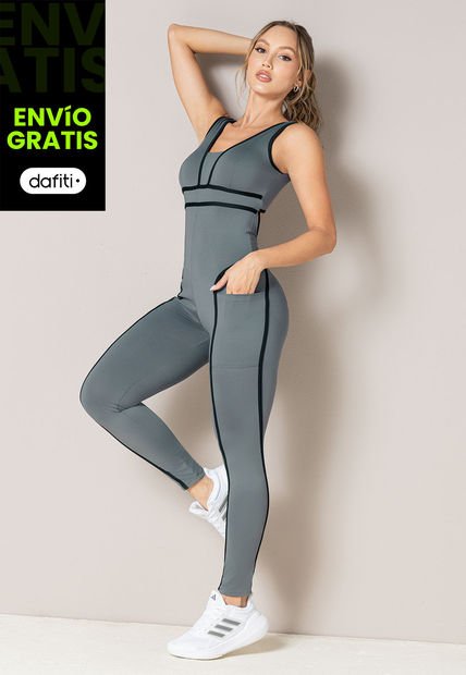 Enterizo Largo Mujer Gris Mp 101483