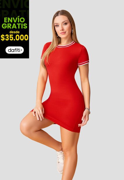 Vestido Corto Mujer Rojo Mp 111999