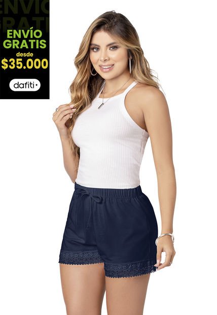 Short Mujer Azul Navy Mp 6139