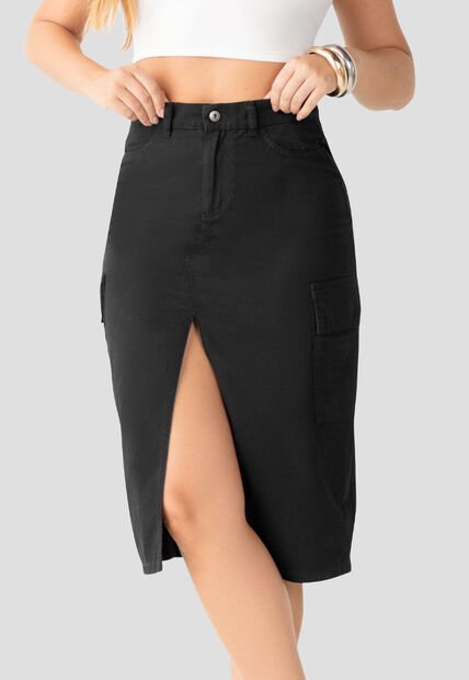 Falda Larga Mujer Negro Mp 104145