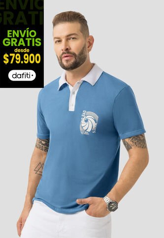 Polo Hombre Azul Indigo Mp 107944 MP