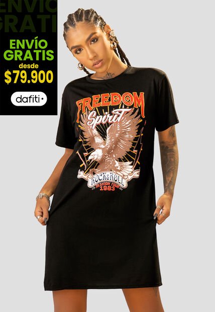 Blusón Mujer Negro Mp 107778