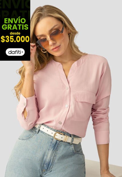 Camisa Mujer Rosa Polvo Mp 112233