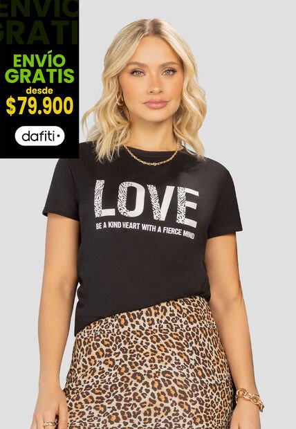 Camiseta Mujer Negro Mp 106953