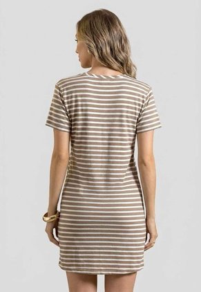 Vestido Corto Mujer Café Pardo-Blanco Mp 114554