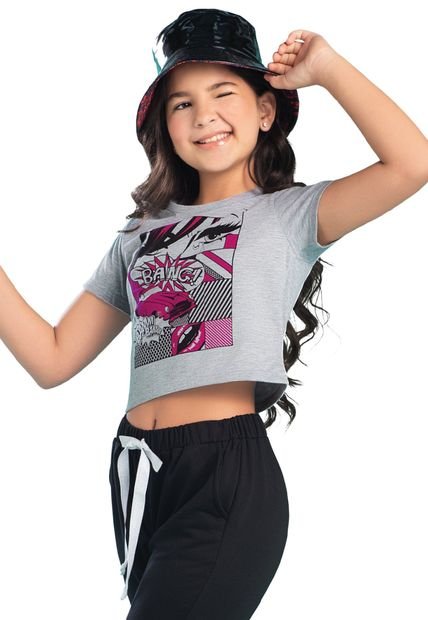 Blusa Infantil Femenino Gris Jaspe Marketing Personal