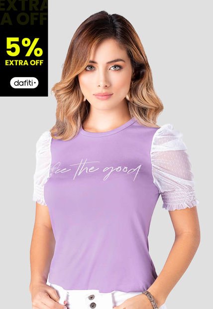 Camiseta Mujer Lila Tech Mp 96203