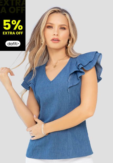 Blusa Mujer Azul Mp 87239