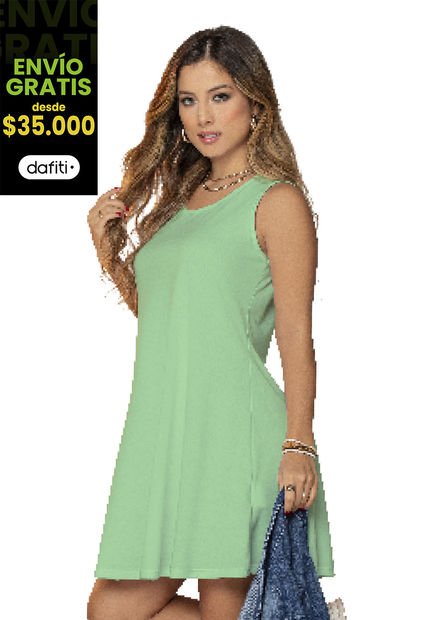 Vestido Corto Mujer Pistacho Mp 7750