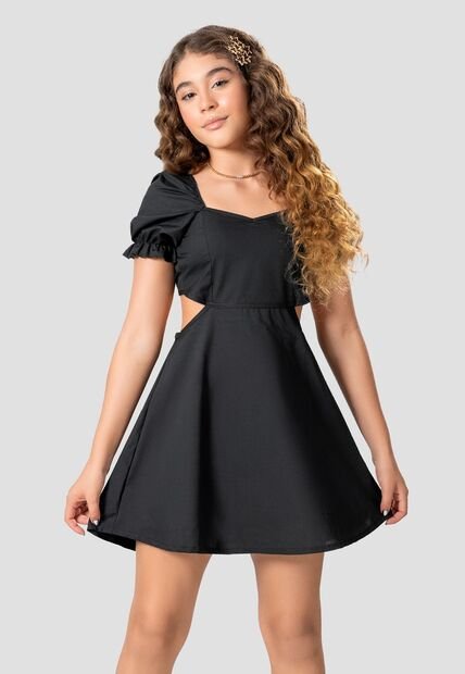 Vestido Infantil Femenino Negro Mp 105341