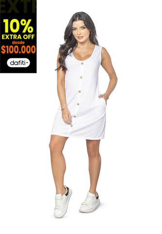 Vestido Corto Mujer Blanco Mp 4043 MP