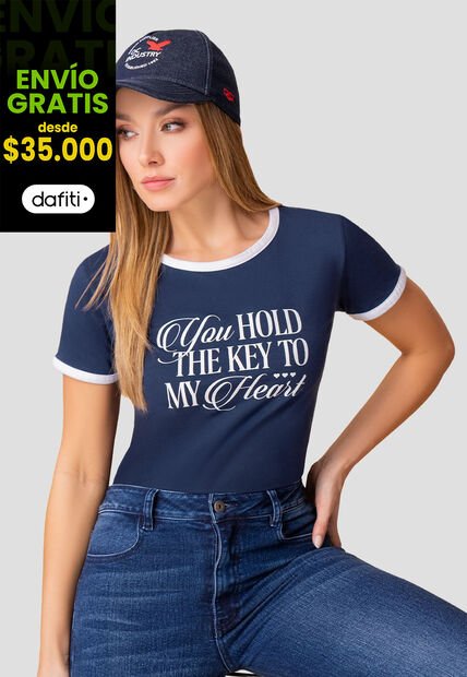 Camiseta Mujer Azul Profundo Mp 111997