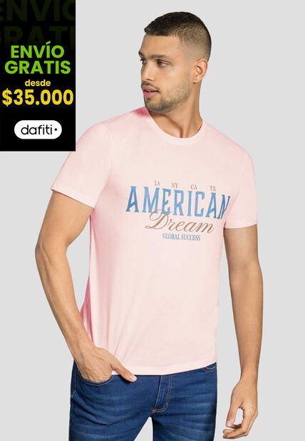 Camiseta Hombre Rosa Mp 111913