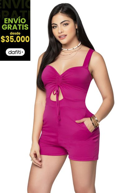 Enterizo Corto Mujer Fucsia Mp 91733