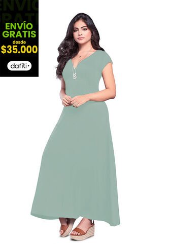 Vestido Largo Mujer Verde Oliva Mp 79860 MP
