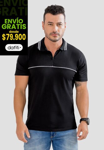 Polo Hombre Negro Mp 104124 MP