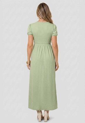 Vestido Largo Mujer Verde Matcha Mp 112522