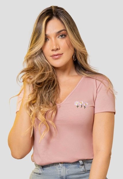 Camiseta Mujer Rosa Polvo Mp 114661