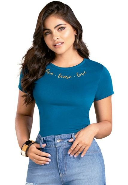 Camiseta Adulto Azul Petróleo Mp 96664